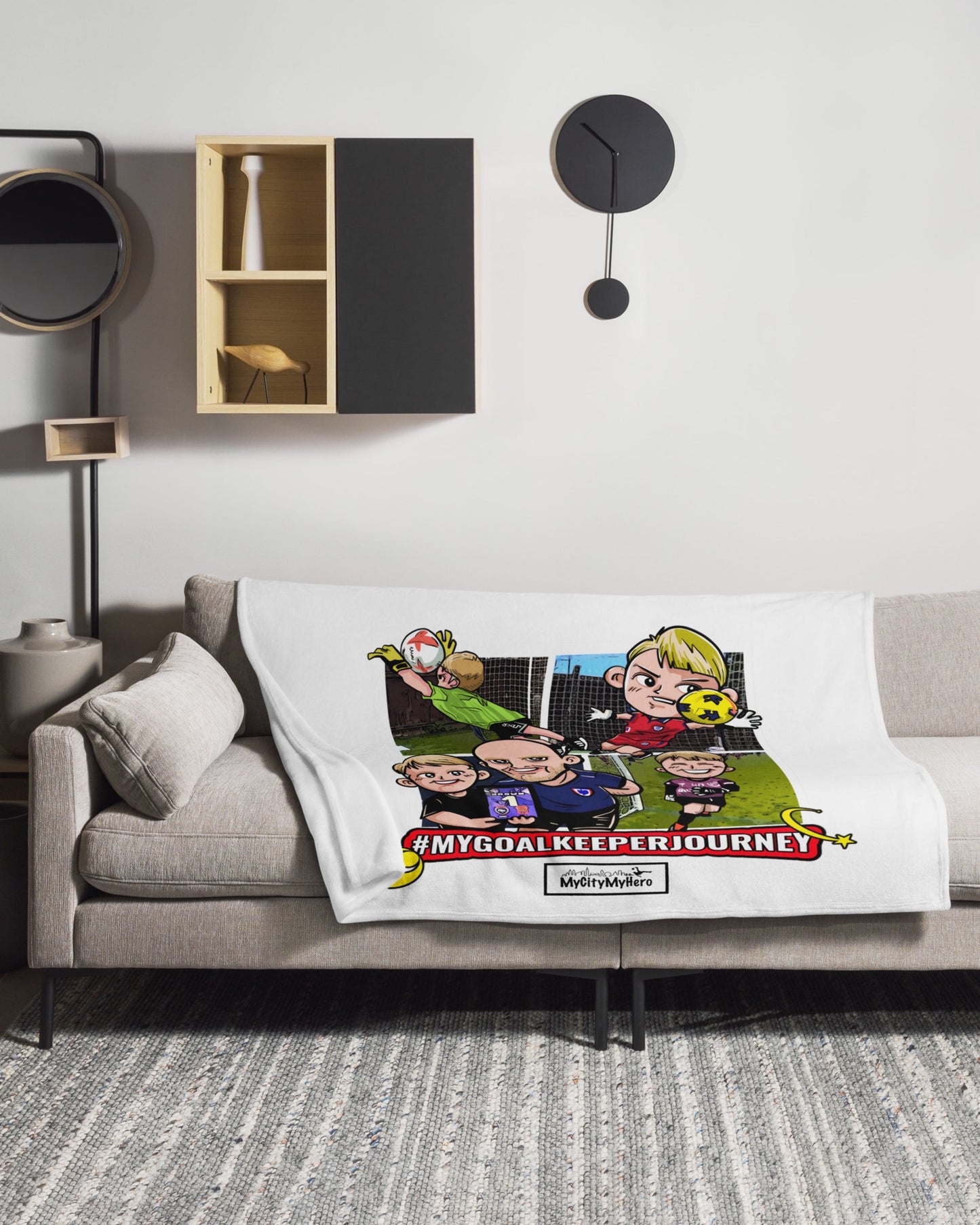 Custom Cartoon Portrait MyCityMyHero©️ Throw Blanket 50" x 60" (2 styles)